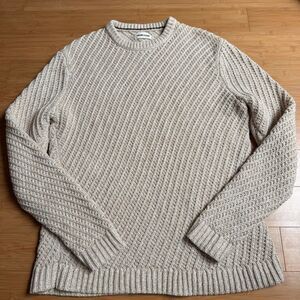 Taylor Stitch The Sea Oat Fisherman Sweater Mens 44 XL Organic Cotton Linen